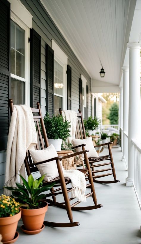 30 Southern Front Porch Ideas: Cozy Charm For Your Home's Exterior Ranch Front Porch Ideas, Southern Porch Decor, Narrow Front Porch Ideas, Southern Front Porch Ideas, Cozy Front Porch Ideas, Southern Front Porches, Southern Front Porch, Porch Nook, Cozy Front Porch