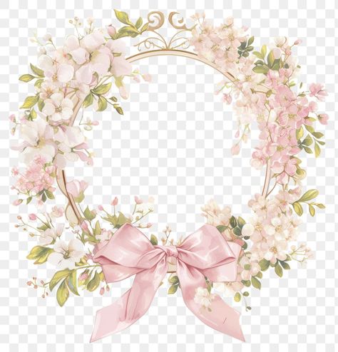 Coquette Frame, Coquette Flowers, Coquette Floral, Book Cover Mockup, Baby Shower Labels, Shabby Chic Flowers, Frame Pink, Png Coquette, Celestial Art