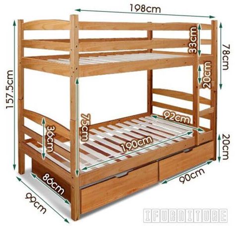 Amazing Bunk Bed Designs With Dimension - Engineering Discoveries Bunk Bed Bedroom Ideas, Bunker Bed, Bunk Bed Rooms, Couch Lounge, Bunk Bed Plans, Color Bedroom, Diy Bunk Bed, Office Commercial, Wooden Bunk Beds