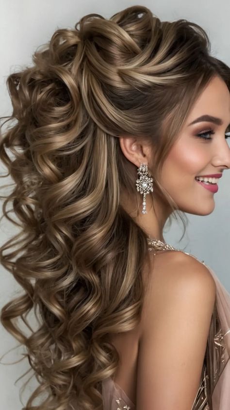 Gala-Ready! 11 Hairstyles to Look Like a Celebrity 34 Hairstyles For A Formal Event, Hair Do For Medium Length Hair, Prom Hairstyles For Long Hair Half Up, Formal Hairstyles For Medium Length Hair, Semi Formal Hair, Gala Hairstyle, Hairstyles For Gowns, Classy Hair, Pageant Hair