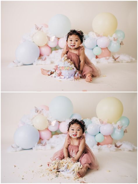 1st Birthday Photoshoot With Balloons, California Cake, Cake Smash Inspiration, Cake Photoshoot, Cake Smash Theme, Cake Smash Pictures, Nursing Cake, Whiskey Cake, Girls Cake