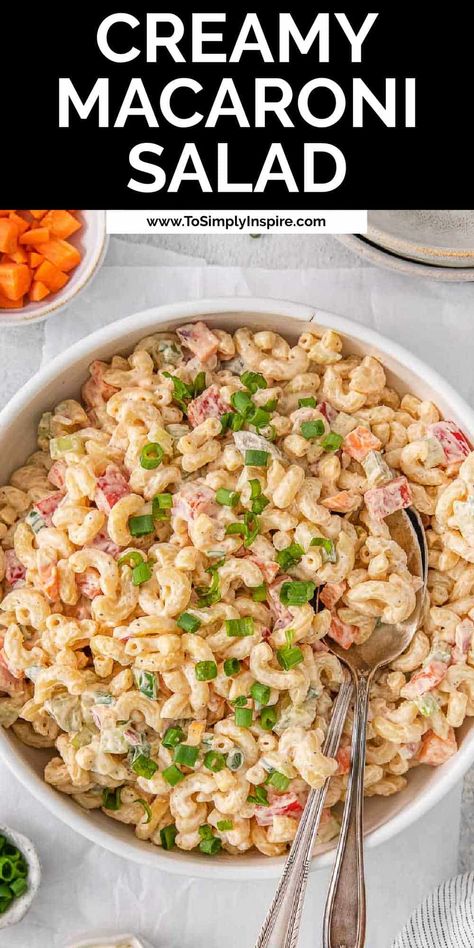 Creamy Pasta Salad Dressing, To Simply Inspire, Creamy Macaroni Salad, Kid Friendly Meals Dinner, Crunchy Veggies, Asparagus Recipes Baked, Creamy Pasta Salads, Best Macaroni Salad, Pasta Salad Dressing