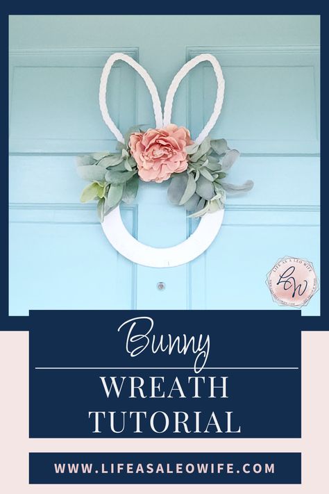 This bunny wreath is so easy to make! My tutorial will show you how to make these farmhouse style bunny wreaths for less than $8 with a full written tutorial, photos, & video! Dollar Tree Bunny, Diy Bunny Ears, Bunny Wreaths, Dollar Tree Wreath, Diy Bunny, Crafts Spring, Spring Things, Tree Wreath, Easter Home Decor