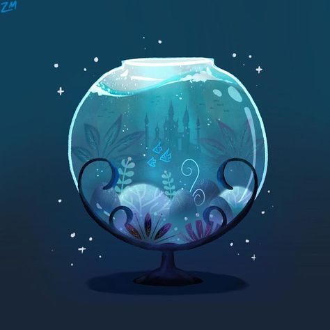 What my dream aquarium would look like ✨🫧 . . #digitalart #illustration #procreate #underwater #fantasy | Instagram post from @tealpinkblue Fantasy Aquarium Art, Fish Tank Illustration, Aquarium Illustration, Fantasy Aquarium, Square Fish Tank, Aquarium Drawing, Dream Aquarium, Underwater Illustration, Underwater Drawing