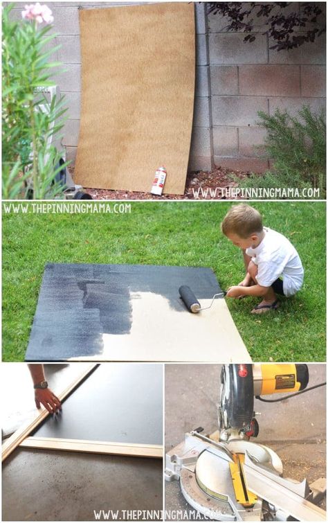 Diy Chalkboard Outdoor, The Pinning Mama, Outdoor Chalkboard, Playground Set, Outdoor Play Area, Playhouse Outdoor, Decorative Bird Houses, Yard Project, Backyard Playground