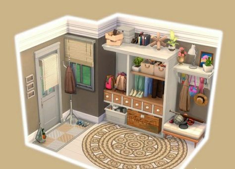 Sims 4 Small House Interior, Sims 4 Jack And Jill Bathroom, Sims 4 Houses Room Ideas, Room Ideas For Sims 4, Sims 4 Small Bedroom Ideas, Sims 4 Empty Space Ideas, Sims Basement Ideas, The Sims 4 Houses Ideas No Cc, Sims Mudroom