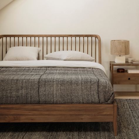 Handcrafted Wood Furniture – Urban Natural Home Scandinavian Hotel, Stunning Bedrooms, Newport House, Spindle Bed, Interior Decoration Ideas, Simple Bedroom Design, Bed Frame Design, Simple Bed, King Size Mattress