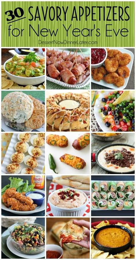 30 Savory Appetizers for New Year's Eve - from chips and dip, to shrimp, roll-ups, or cheesy snacks, you will find something deliciously savory to bring to your New Year's Eve Party! Cheesy Snacks, Savory Appetizers, New Years Appetizers, New Year's Eve Appetizers, New Years Eve Food, Chips And Dip, Ww Desserts, New Year's Food, Savory Appetizer