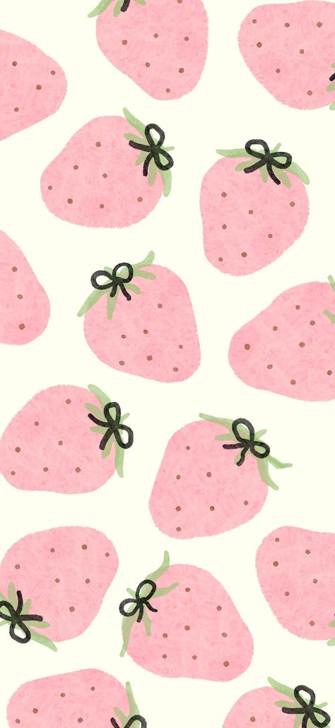 Iphone Lockscreen Pink Aesthetic, Desktop Wallpaper 15 Inches, Pink Aesthetic Wallpaper Pattern, Strawberry Print Wallpaper, Cute Scrapbook Background, Pink Pattern Wallpaper Aesthetic, Pink And White Lockscreen, Wallpaper Strawberry Aesthetic, Pink Strawberries Wallpaper