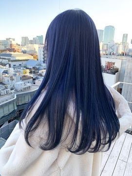 Korean Hair Color Blue, Navy Blue Hair, Dark Blue Hair, Korean Hair Color, Hair Color Streaks, Pretty Hair Color, Hair Color Blue, Dye My Hair, Hair Dye Colors