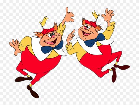 Tweedle Dee And Tweedle Dum, Tweedle Dee Tweedle Dum, Wonderland Characters, Tweedle Dum, Alice In Wonderland Characters, Tweedle Dee, Black Cat Art, Tiny Tattoos, Png Download