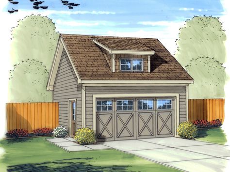 Aviana  1-Car Garage Garage Plans With Loft, 2 Car Garage Plans, Craftsman Style Bungalow, Craftsman Garage, Plan Garage, Shed Dormer, Small Sheds, Garage Plan, Backyard Sheds