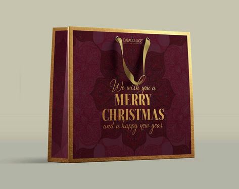 Luxurious Paper Bag, Paper Bag Luxury Packaging Design, Christmas Paper Bag Design, Luxury Bag Design, Luxury Christmas Packaging, Luxury Paper Bag Design, Carry Bag Design, Luxury Packing, Luxury Paper Bag