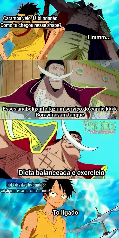 one piece | luffy e barba branca Pizza Vegana, Action Figure One Piece, Dc Comics Girls, One Piece Gif, One Piece Meme, Comics Girls, One Piece Luffy, One Piece Anime, Otaku Anime