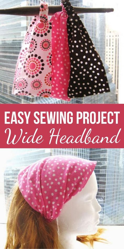 Fabric Headband (Free Sewing Pattern) - Sew Crafty Me Diy Wide Headband How To Make, Headcovering Sewing Pattern, Headwrap Sewing Pattern, Sew Hair Bandana, Headscarf Sewing Pattern, Free Headband Pattern, Hairband Sewing Pattern, Headbands To Sew, Headcovering Pattern Free