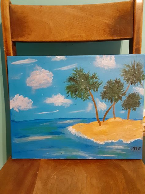 Simple island painting Island Drawing Simple, Island Drawing, Island Painting, Palawan Island, Art Study, Palawan, Island Vacation, Art Studies, Drawing Art