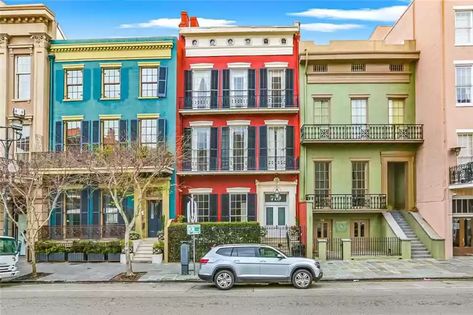 New Orleans Exterior, New Orleans Street, Willow Creek Renovation, New Orleans Townhouse, New Orleans Houses, Houses In New Orleans, New Orleans House, New Orleans Buildings, New Orleans Home Exterior