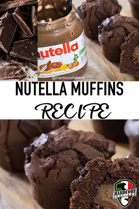 Nutella Muffins Recipes, Nutella Recipes Breakfast, Flexitarian Meals, Pancakes Nutella, Choc Muffins, Chocolate Muffins Recipe, Nutella Muffin, Nutella Recipes Easy, Nutella Muffins