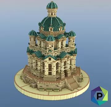 Minecraft Dome Roof Design, Savannah Base Minecraft, Minecraft Astrology Builds, Planet Minecraft Builds, Minecraft Dome Build, Minecraft Greek City, Minecraft Round Buildings, Minecraft Greek Temple Ideas, Minecraft Circular Tower