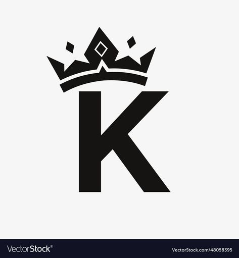 K Crown Logo, Beauty Vector, K Logos, Crown Logo, Door Decorations Classroom, Letter K, Tat Ideas, Vector Template, Fashion Elegant