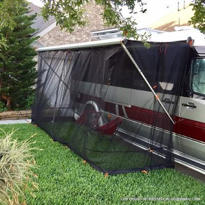 THE INTERSTATE BLOG: DIY AWNING SCREEN FOR THE AIRSTREAM INTERSTATE Mosquito Net Diy, Airstream Interstate, Diy Awning, Rv Awning, Diy Rv, Screen Room, Outdoor Room, Mosquito Net, Outdoor Rooms