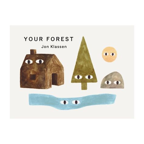 Book Synopsis From the incomparable Jon Klassen, one in a trio of companion board books for the youngest of children This is your sun. It is coming up for you. These are your trees. They can go over by the sun. With a minimal tableau of familiar objects and a gentle rhythm suited for reading aloud, a forest and all its items--a cabin, some rocks, a (nice) forest ghost, a stream, a bridge--are assembled, ending with bedtime as the sun goes down. This is a forest for a young child to have whenever Board Book Illustration, Linocut Book Cover, Unique Book Covers, Children’s Book, Child Books Illustration, Forest Ghost, Childrens Book Illustrations, Forest Logo, Jon Klassen