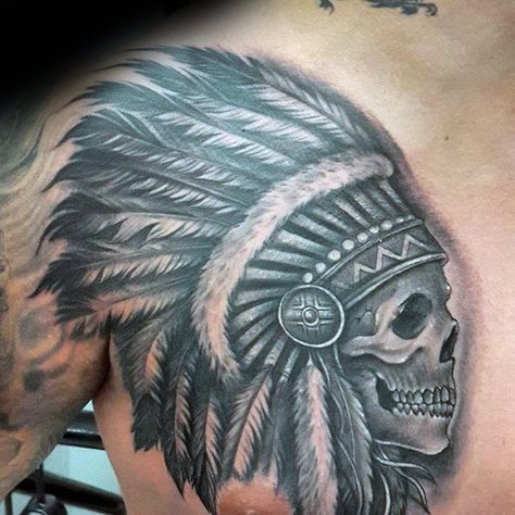 Related image Skull Headdress Tattoo, Skull Tattoo Chest, Indian Headdress Tattoo, Best Chest Tattoos For Men, Skull Headdress, Chest Tattoos For Men, Best Chest Tattoos, Indian Skull Tattoos, Tattoo Bras Homme