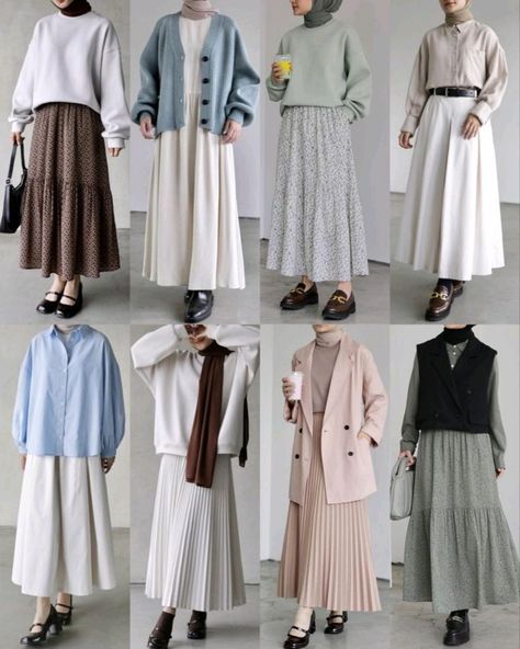 Muslim Fashion Dress Simple, Muslimah Fashion Casual, Modest Girly Outfits, Moslem Fashion, Hijabista Fashion, Stylish Outfits Casual, Modest Casual Outfits, Colour Combinations Fashion, Aesthetic Dress