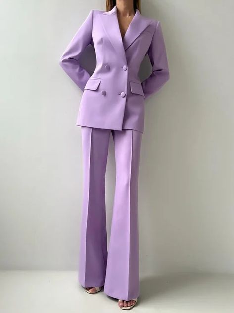 Fashion Elegant Style Bottoms Online Shopping Page 2 | stylewe Pant Suits For Women Business, Graduation Suits For Women, Plain Fashion, Graduation Suits, Fashion Trousers, Pant Suits For Women, Business Attire Women, Briefcase Women, Purple Suits