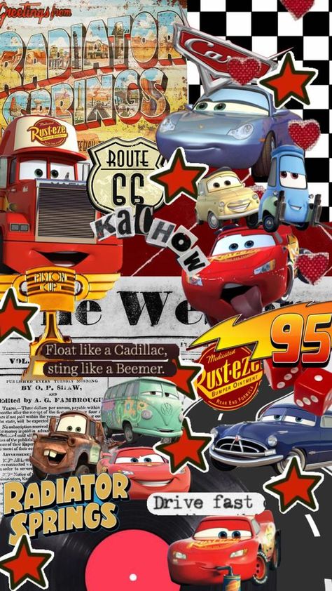 Echa un vistazo a los Shuffles de savannahhiggins2376 #cars #lightningmcqueen #wallpaper #movies #music #vibes #disney #pixar Lightning Mcqueen Wallpaper Iphone, Cars 2 Movie, Wallpaper Movies, Disney Cars Wallpaper, Wallpaper Iphone Roses, Movie Collage, Disney Paintings, Music Vibes, Car Backgrounds