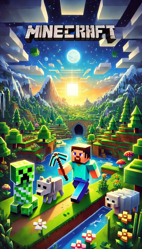 Minecraft wallpaper 4k with Steve, creeper,dog, mountain,sky,moon,stars Wallpaper Iphone Minecraft, Minecraft Wallpaper 4k, Dog Mountain, Icon Images, Creeper Minecraft, Mountain Sky, Minecraft Wallpaper, Xmas Wallpaper, Doodle Images