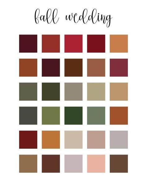 November Wedding Colors Schemes, November Wedding Colors, October Wedding Colors, September Wedding Colors, Color Palette Procreate, Procreate Palette, Fall Wedding Color Schemes, Wedding Color Pallet, Fall Wedding Color Palette