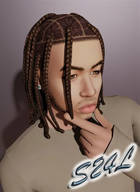 Sims 4 Men Braids, Sims 4 Cc Black Male Hair Braids, Box Braids Sims 4 Cc, Sims 4 Male Braids, Male Box Braids, Braids Full Head, Sims 4 Afro Hair Male, Hair Swatches, Sims 4 Afro Hair