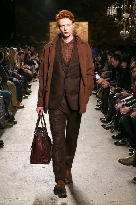 Redhead on the runway :) Billy Reid, Ginger Men, Suit Men, Three Piece Suit, Redheads, Mens Suits, Red Hair, Ginger, Winter Fashion