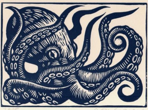 Octopus Animal, Art Octopus, Octopus Wall Art, Linoleum Print, Linocut Printmaking, Lino Art, Linoleum Block Printing, Octopus Tattoo, Octopus Art