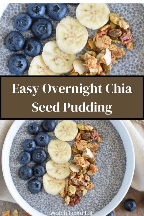 Overnight Chia Pudding with Coconut Milk Pudding Recipes Healthy, Chia Seed Breakfast Pudding, Overnight Oats With Chia Seeds, Oats With Chia Seeds, Overnight Oats With Chia, Overnight Chia Seed Pudding, Chia Pudding Vegan, Chia Seed Breakfast, High Protein Vegan Breakfast