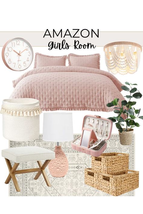 Boho Girls Room Pink, Rose Pink Girls Bedroom, Pink Boho Glam Bedroom, Boho Light Fixture Bedrooms, Rh Teen Bedroom Girl, Girls Room 8-10, Middle School Bedrooms Girl Rooms, Light Pink Teenage Girl Bedroom, Preteen Girls Bedroom Ideas Pink