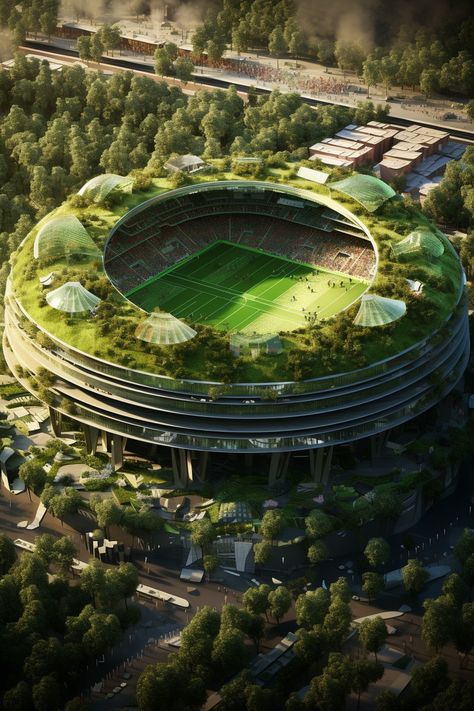 Futuristic Stadium, Future Stadium, Masterplan Architecture, Future Earth, Ancient Greek City, Sci Fi Architecture, Stadium Architecture, Future Buildings, Sci Fi City