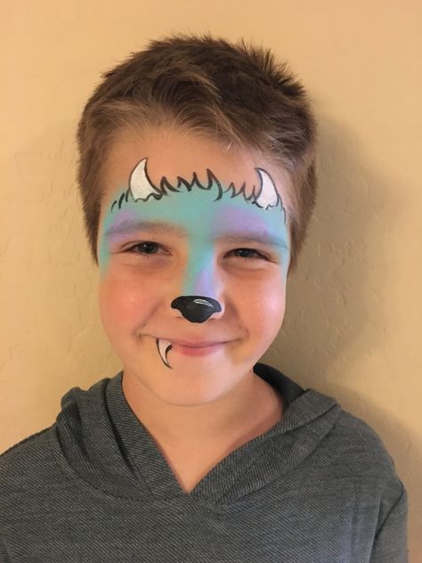 Monsters Inc Face Paint, Face Paint With Stencils, Cookie Monster Face Paint, Face Painting Chart, Disney Face Paint Easy, Boy Face Painting Ideas, Kid Face Painting Ideas, Easy Face Painting Ideas For Boys, Face Painting Step By Step Easy