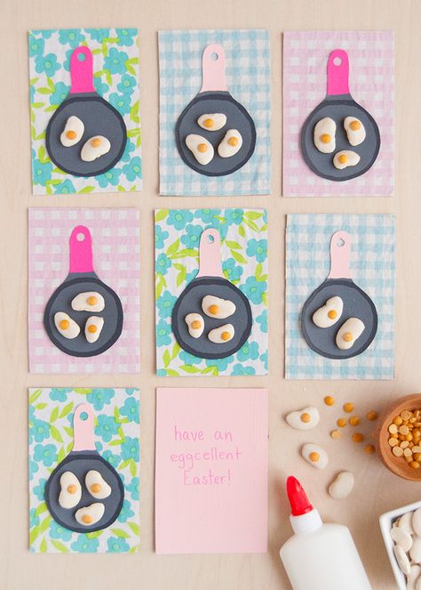 Diy Easter Cards, Bean Art, Happy Crafts, Egg Card, Easter Arts And Crafts, Easter Cards Handmade, Crafts And Activities For Kids, Decorated Eggs, Kid Friendly Crafts