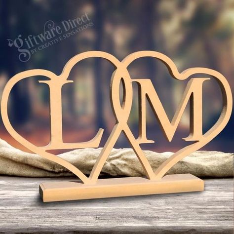 Free Standing Letters, Engraving Ideas, Woodworking Tools Workshop, Mdf Crafts, Upcycling Ideas, Name Plaque, Wedding Name, Name Plaques, Wood Hearts