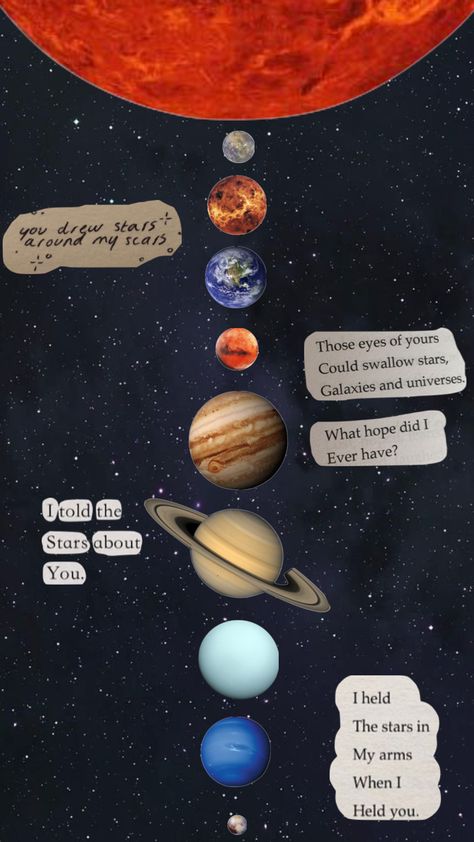 #galaxy #solarsystem #stars #moon #aesthetic #vintage #collage #earth #sun #space #poetry #lanadelrey #music Space Poetry, Sun Space, Moon Aesthetic, Stars Moon, Vintage Collage, Lock Screen, Aesthetic Vintage, Solar System, Poetry