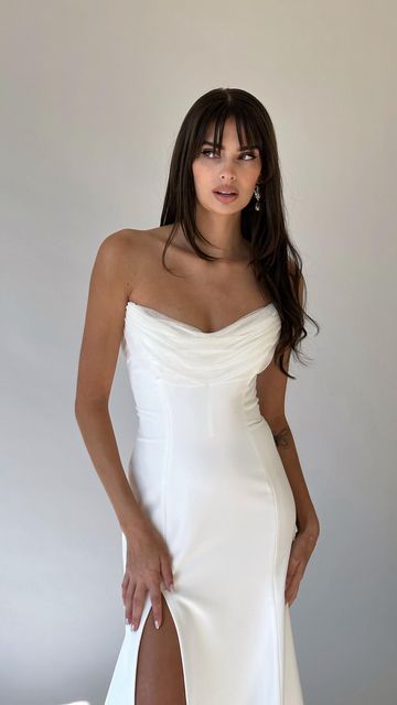 THE BRIDAL STUDIO on Instagram: "snatched to the gods in Mercury ✖️ Sarah Seven gowns range in price from around $3,000 - $4,500 and take around 7 months to order xx Salt Lake City, Utah bridal shop, wedding dress, modern bride, Simple wedding dress, anti bride, #thebridalstudioutah #bridalstudiobabe" Sarah Seven Mercury, Anti Bride Wedding Dress, Sarah Seven Wedding Dress, Wedding Dress Modern, Anti Bride, Sarah Seven, 2025 Wedding, Bridal Studio, Simple Wedding Dress