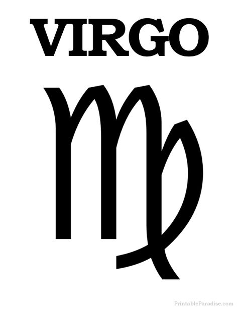 Printable Virgo Zodiac Sign - Print Virgo Symbol Virgo Pictures, Crystals And Their Meanings, Virgo Symbol, Virgo Astrology, Zodiac Signs Symbols, Astrological Symbols, Astrology Virgo, Virgo Sign, Astrology And Horoscopes