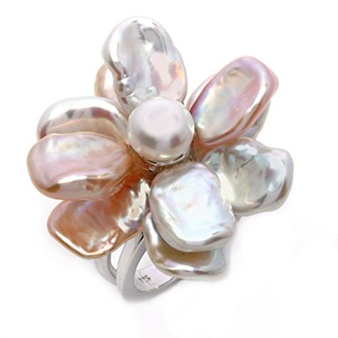 THE PEARL SOURCE Genuine Multicolor Keshi Cultured Pearl Flower Ring for Women -- Want additional info? Click on the image. (This is an affiliate link) #girlsfashion Pearl Flower Ring, Cultured Pearl Ring, Traditional Engagement Rings, Kesha, Keshi Pearls, Real Pearls, Soft Summer, Pearl Set, Pearl Flower