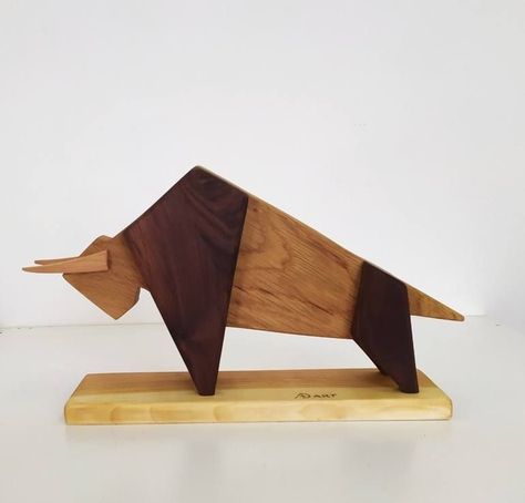 Abstract Wood Art Sculpture, Bull Abstract, Minimalism Sculpture, Animal Abstract, Sculpture Animal, Bull Art, Wood Craft Projects, Wooden Toys Plans, Wood Art Projects