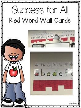 Success for All (SFA) KinderCorner Red Word Wall Cards Red Word, Word Walls, Red Words, Word Wall Cards, Kindergarten Classroom, Word Wall, Sight Words, Teacher Store, Teachers Pay Teachers