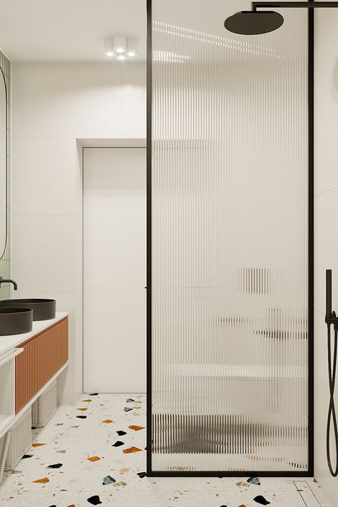 Glass Partitions In Bathroom, Small Bathroom Partition Ideas, Bathroom Partition Ideas Toilets, Bathroom Partition Ideas, Bathroom Glass Partition, Fluted Glass Partition, Bathroom Designs 2023, Glass Partition Designs, Contemporary Bathroom Design