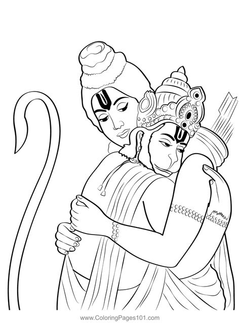 Ram Hanuman Coloring Page Hanuman Coloring Page, Ram And Hanuman Painting, Ram And Hanuman Sketch, Ram Hanuman Painting, God Ram Drawing, Ram Hanuman Rangoli, Ram Hanuman Sketch, Ram Hanuman Drawing, Ram Outline