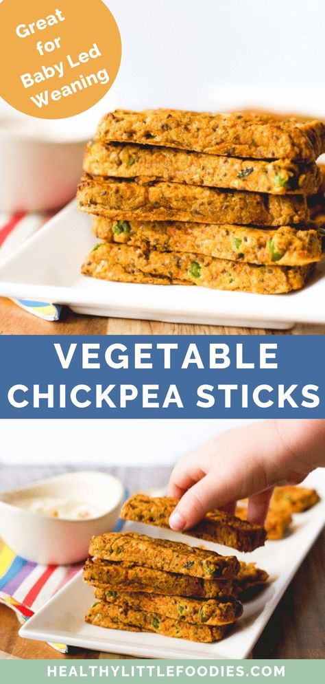 These vegetable chickpea sticks are a great savoury snack for babies, toddlers and big kids. They are a high protein finger, gluten-free finger food, ideal for baby-led weaning. They are also nut-free making them a great, healthy snack to add to the lunchbox. #chickpeas #fingerfoods #babyledweaning #lunchboxideas Finger Food For Kids, Gluten Free Finger Foods, Finger Foods For Kids, Food For Kids, The Lunchbox, Baby Led Weaning Recipes, Weaning Recipes, Baby Finger Foods, Baby Snacks